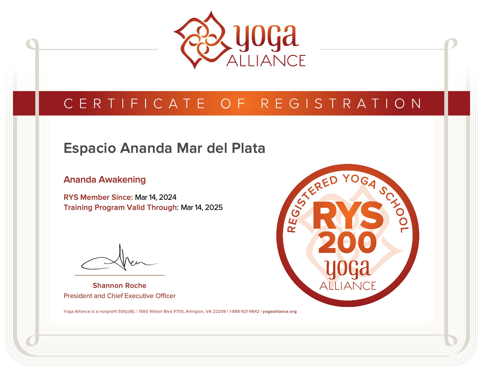 Registro Yoga Alliance